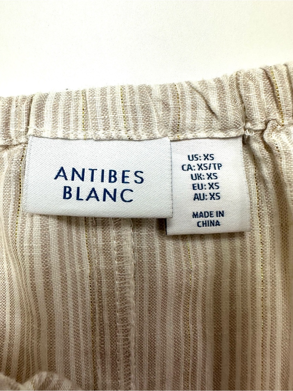 White Linen Maxi Slip Dress Gold Thread Antibes Blanc Small Resort - Picture 2 of 10